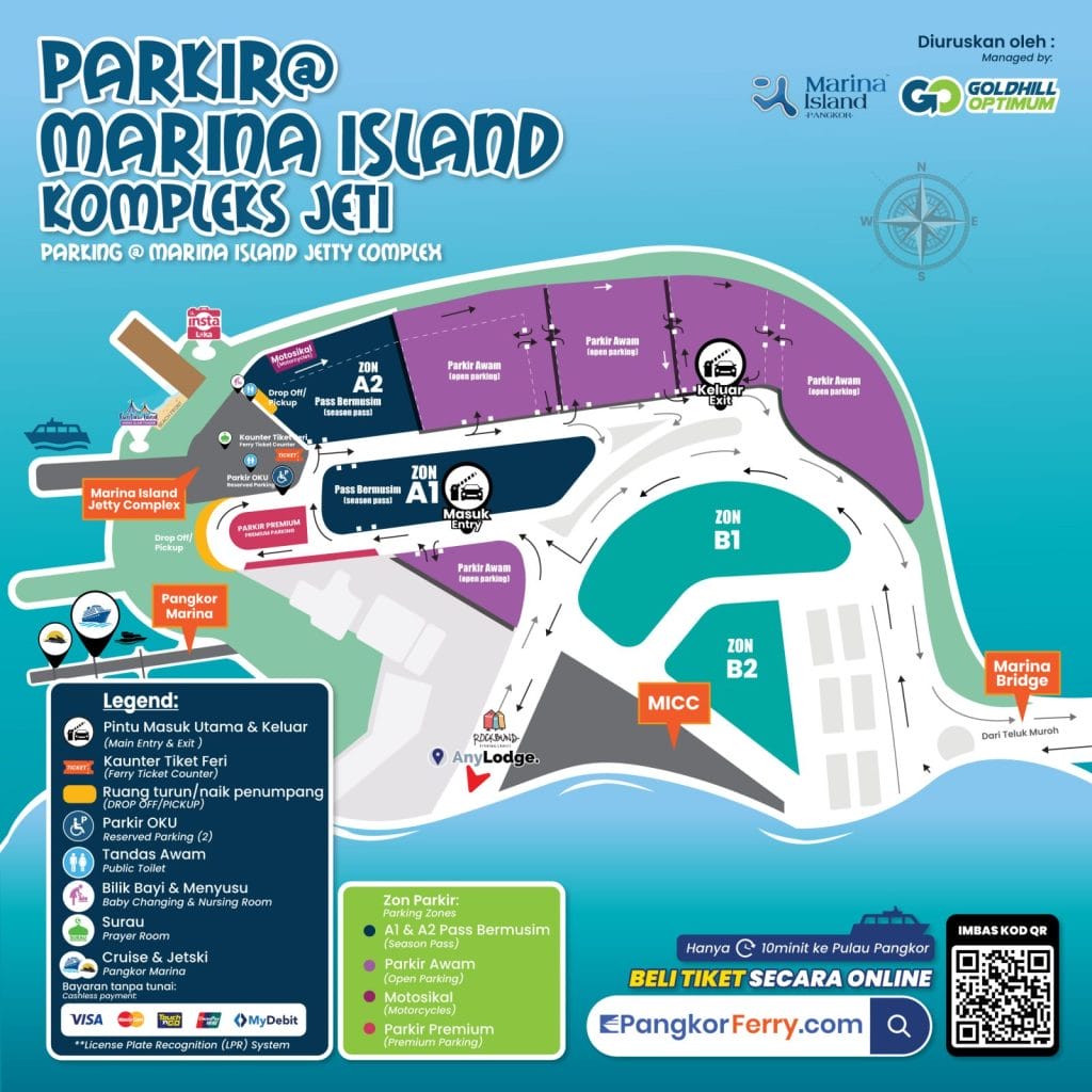 Parking at Marina Island Pangkor