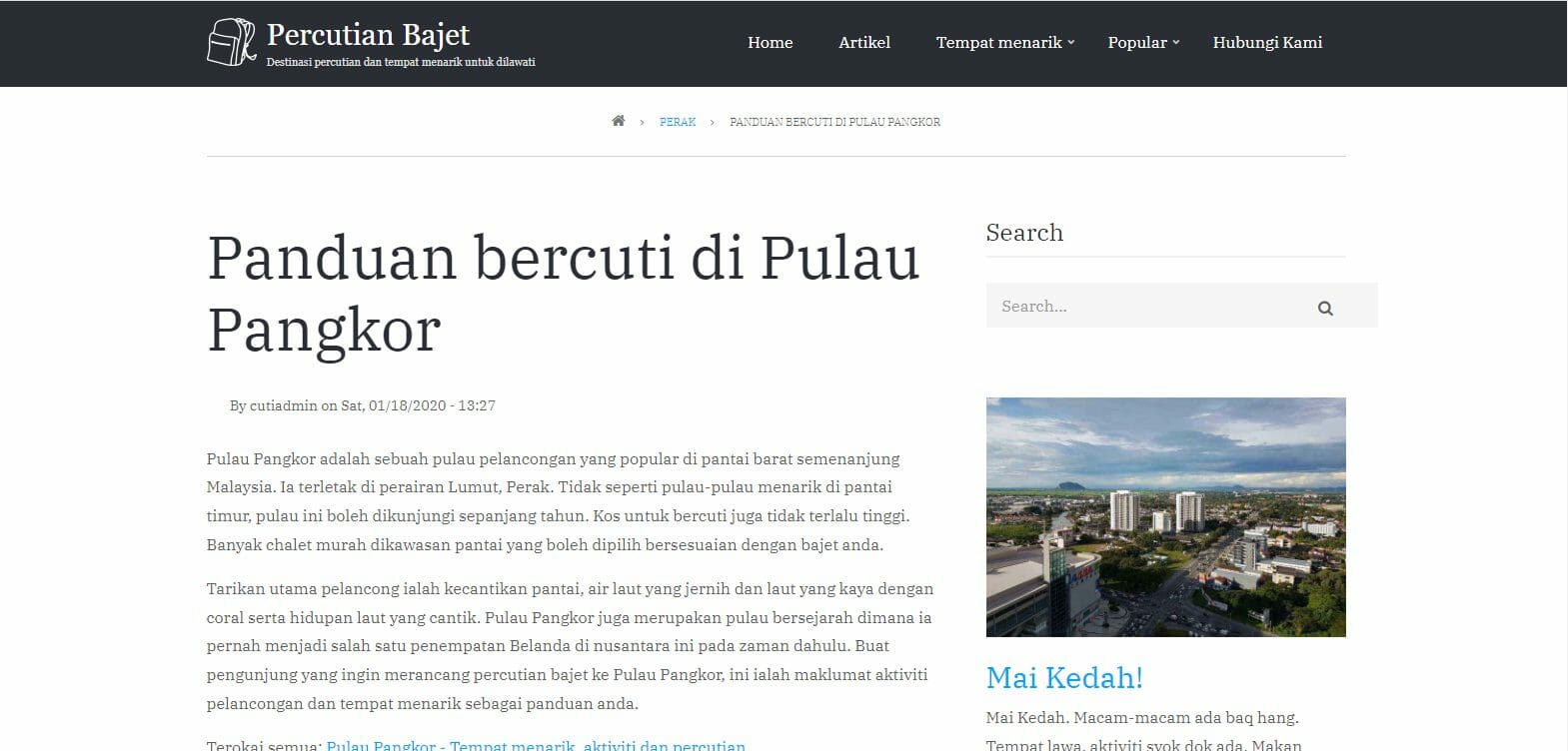 Panduan bercuti di Pulau Pangkor (Article) 1 Marina Island Pangkor - Family Vacation in Manjung Perak Percutian Bajet (18 Jan 2020)